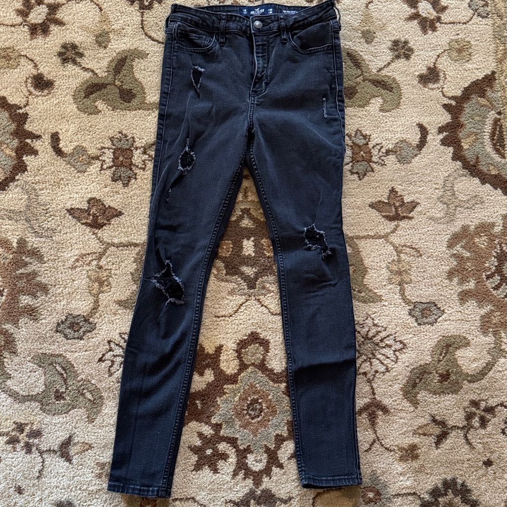 Hollister Black Distressed Skinny Jeans